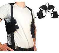 Gexgune Concealed Carry Shoulder Holster - Outdoor Tactical Police Security Universal Left Right Hand Pistol Pouch Shoulder Gun Holster for G1ock 17 19 22 23 31 32 （Black）