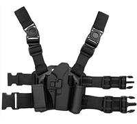 Gexgune Drop Leg Holster,CQC Serpa Right Hand Drop Leg Thigh Pistol Holster Magazine & Flashlight Pouch for G1ock 17/19/22/23/31/32