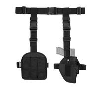 Gexgune Tactical Drop Leg Holster Set with Tactical Belt Pistol Holder Adjustable Airsoft Military Thigh Holster Bag Utility Pocket