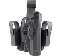 Gexgune Tactical Leg Holster Right Hand Paddle Drop Thigh Gun Holster with Snap Button Magazine Torch Pouch (4 Models 2 Colors Optional)