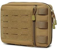 Gexgune Tactical Molle E.DC Medical Pouch Waist Pack Emergency EMT Utility Tool Bag First Aid Kit Pouch for Hunting Camping Hiking (Tan)