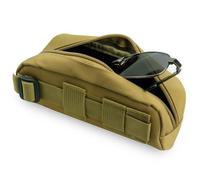 Gexgune Tactical Molle Portable Sunglasses Case Eyeglasses Bag Outdoor Glasses Pouch（Khaki）