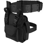 Gexgune Tactical Molle Waist Bag Drop Leg Bag Waterproof Quick Release Daily Carry Pouch for Utility Hunting Traveling Cycling Hiking （Black）