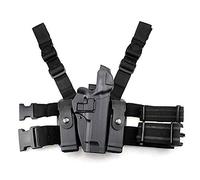 GexguneTactical Leg Holster Right Hand Paddle Thigh Belt Level 3 Lock Duty Pistol Gun Holster w/Magazine Torch Pouch for S1g 220/226/227/228/229 with or w/o rails