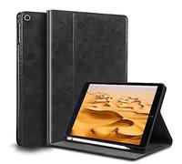 Gexmil for iPad 10.2 Inch Case 2021/2020/2019(9th/8th/7th Generation) with Pencil Holder,Auto Wake/Sleep,Genuine Leather Case with Stand,Oil Wax Black