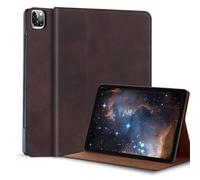 Gexmil Genuine Leather Case for iPad Pro 13 2024 Inch M4 2024 with Adjustable Stand,Protective Shockproof Premium Leather Smart Folio Cover Auto Sleep/Wake Anti-Slip, Sanded Brown