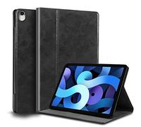 Gexmil Leather Case for iPad Air 11 Inch M3 2025/M2 2024,iPad Air 10.9 Inch Case 5th/4th Generation 2022/2020, Top Grain Leather Cover Auto Sleep/Wake, Adjustable Stand,Black