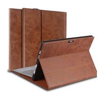 Gexmil Leather Case for Microsoft Surface Pro 8 13 Inch 2021,with Pencil Holder, Support Type Cover Keyboard,Magnetic Closure,Multi-Angle Portfolio Business Cover,Brown