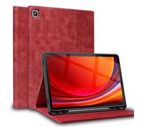 Gexmil Leather Case for Samsung Galaxy Tab A7 10.4 Inch,Adjustable Stand,Auto Sleep/Wake,Anti-Slip,Anti-Fingerprint Model Number:T500/T505C/T507,Oil Wax Red