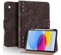 Gexmil Tablet Case for iPad (A16) 11th Gen. 11 Inch 2025, iPad 10th Gen. 10.9 Inch 2022,Protective Cover with Pencil Holder,Magnetic Closure,Anti-Scratch,Auto Sleep/Wake,Dark Brown