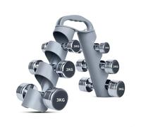 gexuamz Adjustable 3 Levels Rotating Dumbbell Holder, Compact Fitness Organization for Home Gym Office, Modern Design Grey