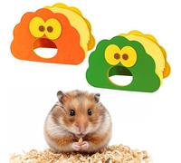 gexuamz Casa Hamster Guinea Pig, 2 Pieces Guinea Pig Cage with Wide Opening, Rabbits Felt Accessories, Small Animal Hideout for Hedgehog Chinchilla Squirrel, Yellow + Green