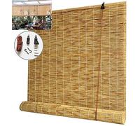 GeYao Roller blind Bamboo Blinds Natural Reed Curtain, Shade Blinds Vintage Straw Curtain,Anti-UV Dustproof Decorative Blinds,for Indoor/Outdoor/Garden/Window (Size : 120x160cm/47x63in)