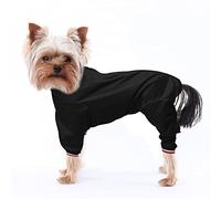 Geyecete 1/2 Leg Trouser Suit，Dog Raincoat Lightweight Pet Waterproof Jacket for Dogs Puppy Four Legs -Black-M