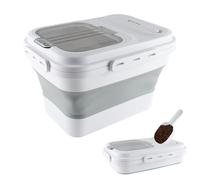Geyecete 18-20 Lbs Large dog food storage container dog food storage with Lids Handle Scoop Foldable cat food container pet food storage containers