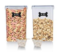 Geyecete 2 PC [6.5L/220 Oz] large food storage containers Extra Large dog Food Storage Containers with Airtight Lids Can hold 13-15 pounds of dog food