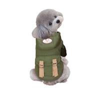 Geyecete chihuahua pomeranian clothes Waterproof Dog Winter Jacket with Harness Built in happy hoodie with Legs,Pet Snowsuit with Fleece-Green-S