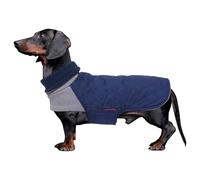 Geyecete Dachshund Coat,Dachshund Winter Coat,Warm Waterproof Windproof,High Neckine String Holes Miniature Dachshund jacket-Navy-XS