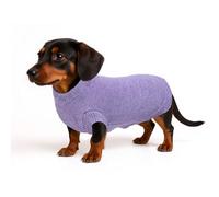 Geyecete Dachshund Sweater Small Dog Pullover Coat,Mini dachshund knitted jumper Wiener dog clothes Cold Weather Thermal Puppy Jacket-Purple-XL