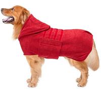 Geyecete Dog Drying Coats With Hood-dog towels absorbent robe Dry Fast Dog Bag-Dog Bathrobe Towel-Microfibre Fast Drying Super Absorbent-Red-3XL