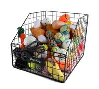 Geyecete dog toy basket Pet wire folding dog toy bin Trapezoid PET box Storage Toy box for dogs CAT organizer-Can be Personalized