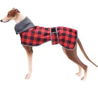 Geyecete greyhound waterproof coat whippet jumper dog coat large Dog Winter Coat Greyhound raincoat fabric with lamb velvet inside Outdoor-Red-L
