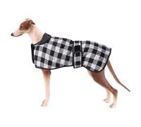 Geyecete Waterproof Greyhound Whippet Lurcher Coat - Warm Fleecy Lining Inside Outdoor Apparel With Adjustable Bands For Medium, Large Dogs - Black - S