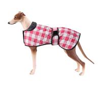 Geyecete Waterproof Greyhound Whippet Lurcher Dog Coat-with warm fleecy lining inside Outdoor Dog Apparel with Adjustable Bands For Medium, Large Dog-Pink-M