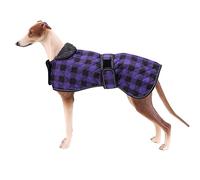 Geyecete Waterproof Greyhound Whippet Lurcher Dog Coat-with warm fleecy lining inside Outdoor Dog Apparel with Adjustable Bands For Medium, Large Dog-Purple-3XL