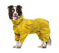 Geyecete1/2 Leg Trouser Suit,Dog Raincoat with high Waterproof for Dogs Reflective Four-Leg rain Gear Jumpsuit for Puppies Small Medium pet-Yellow-L