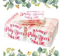 Geyee 100 Pcs Bible Verse Pocket Tissues Travel Packs Bulk Individual Travel Size Tissue Slim Christian Facial Tissues Mini Always Pray Never Give up Tissue for Travel Toilet Wedding Party Daily Use