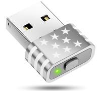 Geyes USB Mouse Jiggler, Undetectable Mouse Mover Device Has Two Swing Modes Jiggle and Multi-Track,Keeps for PC Computer Laptop Awake, Driver-Free, Plug-Play，with Switch Metal Silver