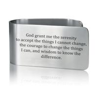 GEYGIE God Grant Me The Serenity to Accept The Things I Cannot Change Engraved Stainless Steel Car Visor Clip, Inspirational Safe Driving Gifts for Family Friend Driver, Drive Safe God Prayer Gifts