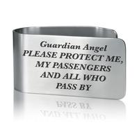 GEYGIE Guardian Angel Please Protect Me Engraved Stainless Steel Car Visor Clip, Inspirational Guardian Angel Safe Driving Gifts for Family Friend Driver, Sweet 16 Birthday Gifts for New Driver