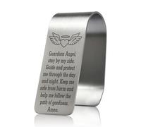 GEYGIE Guardian Angel Stay by My Side Guide and Protect Me Engraved Stainless Steel Car Visor Clip, Inspirational Guardian Angel Safe Driving Gifts for Family Friend Driver, Drive Safe Gifts