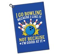 GEYGIE I Go Bowling Because I Like It Not Because I'm Good at It Printed Microfiber Golf Towel, Golfing Towels Gifts for Golfing Lovers Men Women Dad Mom Sister, Practical Golfer Accessories Gifts