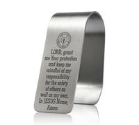 GEYGIE Lord Grant Me Your Protection Engraved Stainless Steel Car Visor Clip, Inspirational Guardian Angel Safe Driving Gifts for Family Friend Driver Traveller, Sweet 16 Birthday Gifts for New Driver