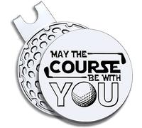 GEYGIE May The Course Be with You Golf Ball Marker mit Magnet Hut Clip, Lustiges Golf Zubehör Geschenke für Männer Frauen, Geburtstagsgeschenk für Golf Fan, Golf Neuheit Geschenk (GHC073)