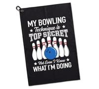 GEYGIE My Bowling Technique is Top Secret Not Even I Know What I'm Doing Printed Microfiber Golf Towel, Golfing Towels Gifts for Golfing Lovers Men Women Sister, Practical Golfer Accessories Gifts