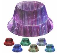 Geyoga 1 Pcs LED Rave Hat Light up Baseball Hats 7 Color Glowing in The Dark Party Fiber Optic Cap USB Charging for Men Women(Bucket)