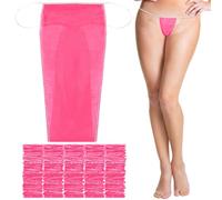 Geyoga 100 Pieces Disposable Nonwoven Thong Panties Women's Disposable Spa Underwear Individually Pack for Spray Tanning, Pink, One size