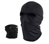 Geyoga 2 Hole Balaclavas for Men Black Breathable Lightweight Ski Mask Headwrap Full Face Windproof Helmet Liner for Cycling Snowboarding Motorcycling