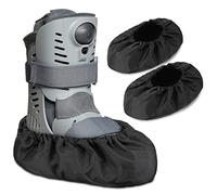 Geyoga 2 Pcs Walking Boot Cover Waterproof for Orthopedic CAM Boots, Non Slip Reusable Oxford Cloth Medical Boot Protector for Rain & Snow(Large,Black)