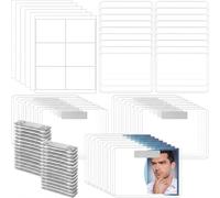 Geyoga 200 Pack Magnetic Name Badge Holders with Printable Inserts 3"x4" Magnet Name Tags Customizable Clear ID Badge Holders with Clips Horizontal PVC for Conference Meeting Seminar Offices Event