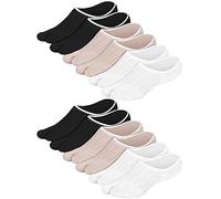 Geyoga 6 Pairs Flip Flop Socks Low Cut Split Toe Cotton Tabi Socks for Women No Show Japanese Style Elastic Short Sandal, Black, White, Skin Tone, One size