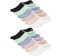 Geyoga 6 Pairs Flip Flop Socks Split Toe Cotton Tabi Socks Low Cut No Show Japanese Style Elastic Short Sandal Sock for Women, Colorful, One size