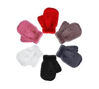 Geyoga 6 Pairs Toddler Mittens Warm Fleece Kids Mittens Winter Stretch Knit Gloves for Baby Boys Girls(Mixed Color, 5-10 Years)