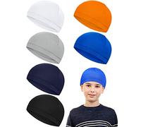 Geyoga 6 Pcs Skull Cap for Kids Helmet Liner Youth Wave Cap for Sport Football Basketball Ski Cycling Outdoor Activities, Multicolor, One Size