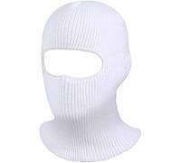 Geyoga Balaclava Face Mask Soft Breathable Multipurpose Windproof Balaclava 1 Hole Knitted Motorcycle Ski Mask for Adult Winter(White)