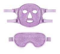 Geyoga Gel Ice Face Eye Mask Cooling Face Eye Masks for Reducing Puffiness, Dark Circles, Redness, Pain Relief, Migraine, Stress, Hot/Cold Pack Compress with Soft Plush Backing(Purple)